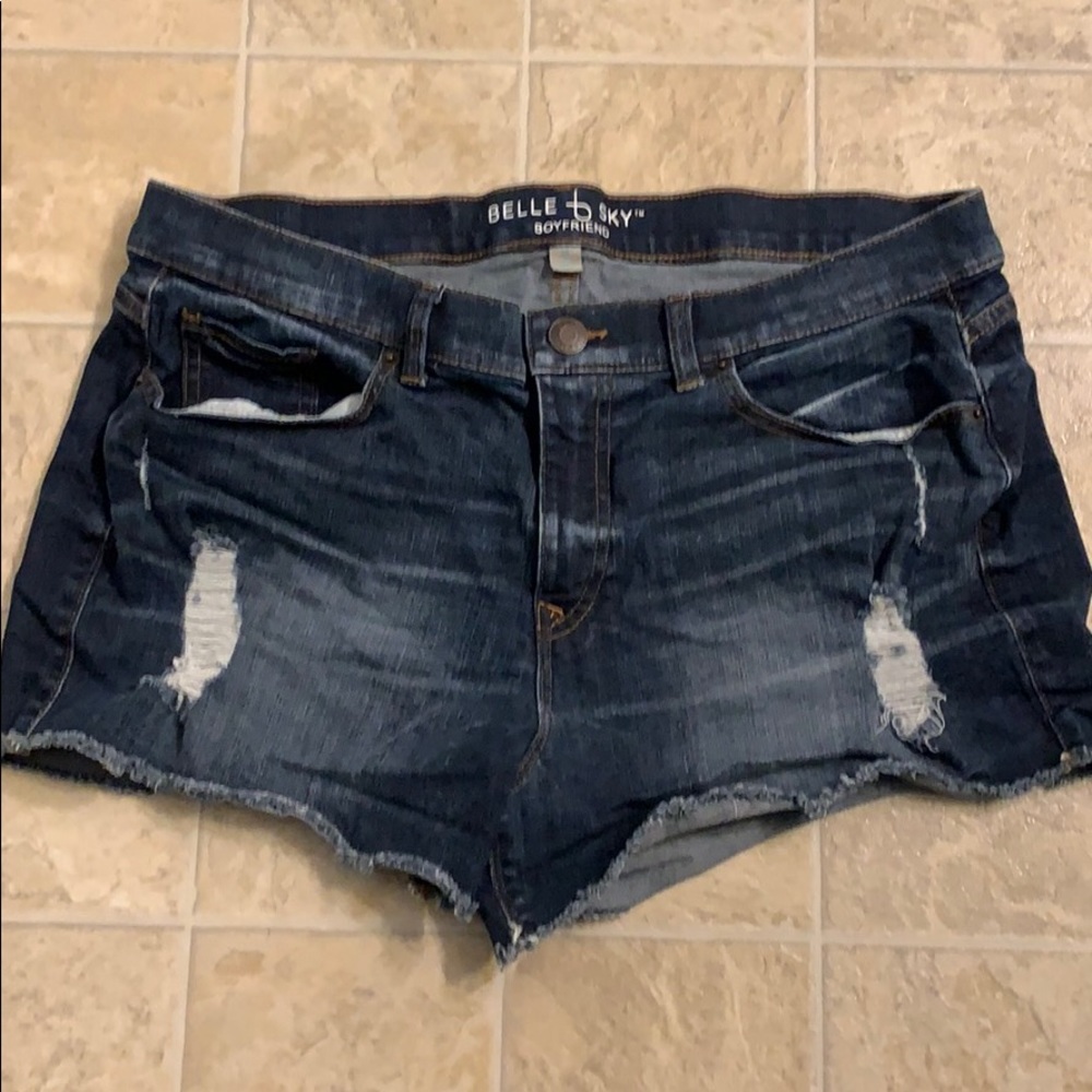 Belle to Sky Boyfriend Distressed Jean Shorts - 14
